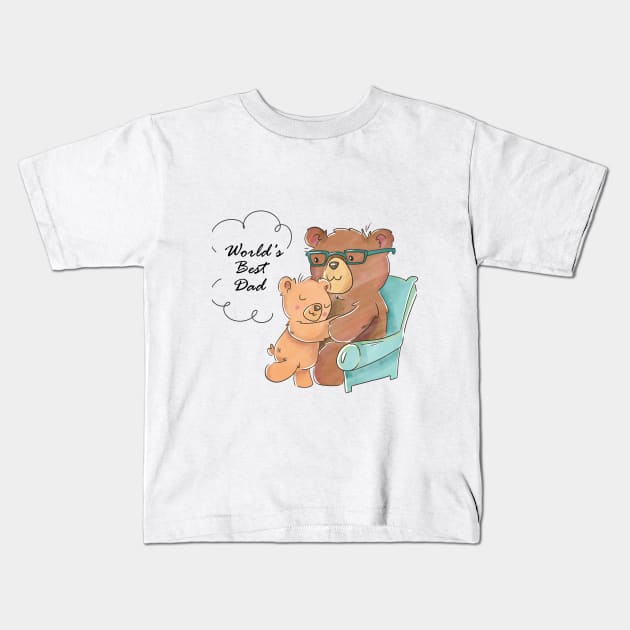 World's Best Dad Kids T-Shirt by Linda Glits